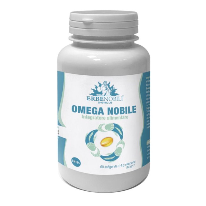 Omega Nobile 60 Softgel Integratore di Acidi Grassi Omega 3 ad Alta Purezza per il Benessere di Cuore e Cervello