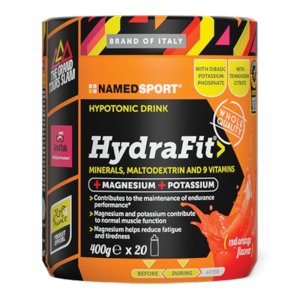 named hydrafit integratore isotonico in polvere 400 g con sali minerali e carboidrati per idratazione sportiva