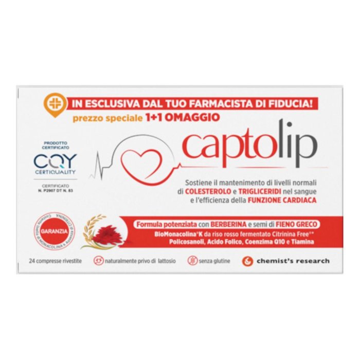 Chemist's Research Captolip New Formula Integratore Alimentare 24 Compresse