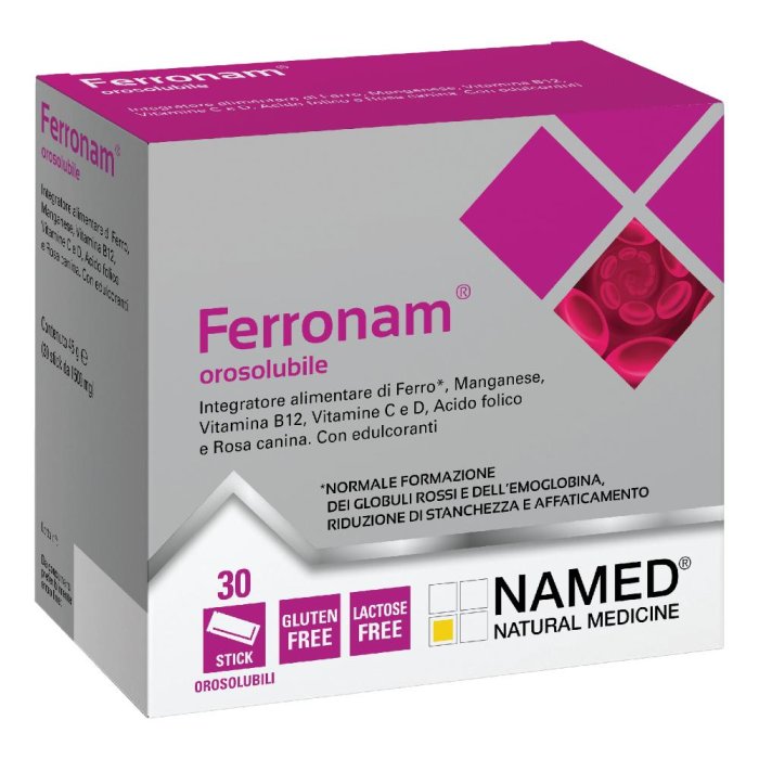 Named Ferronam Orosolubile Integratore Alimentare, 30 bustine stick