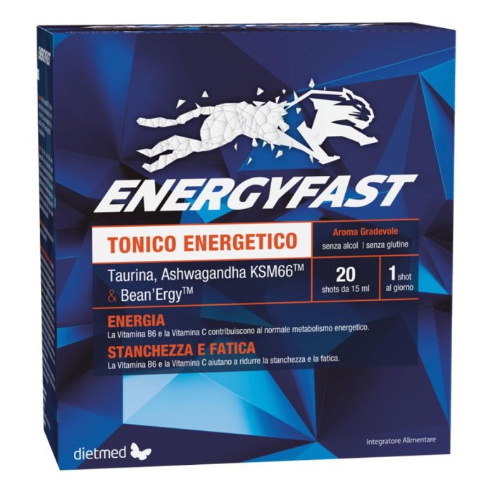 Energyfast 20 flaconcini 15 ml - integratore liquido energizzante con vitamine
