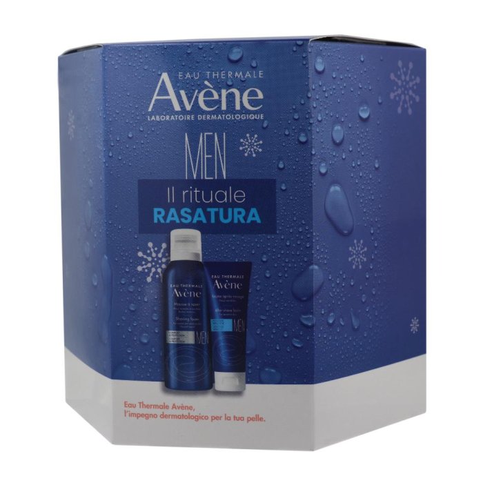 Avène Natale Cofanetto Regalo Men Schiuma da Barba Balsamo Dopobarba Lenitivo
