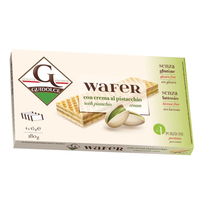 Wafer Crema Pistacchio 180 g - biscotti farciti al pistacchio