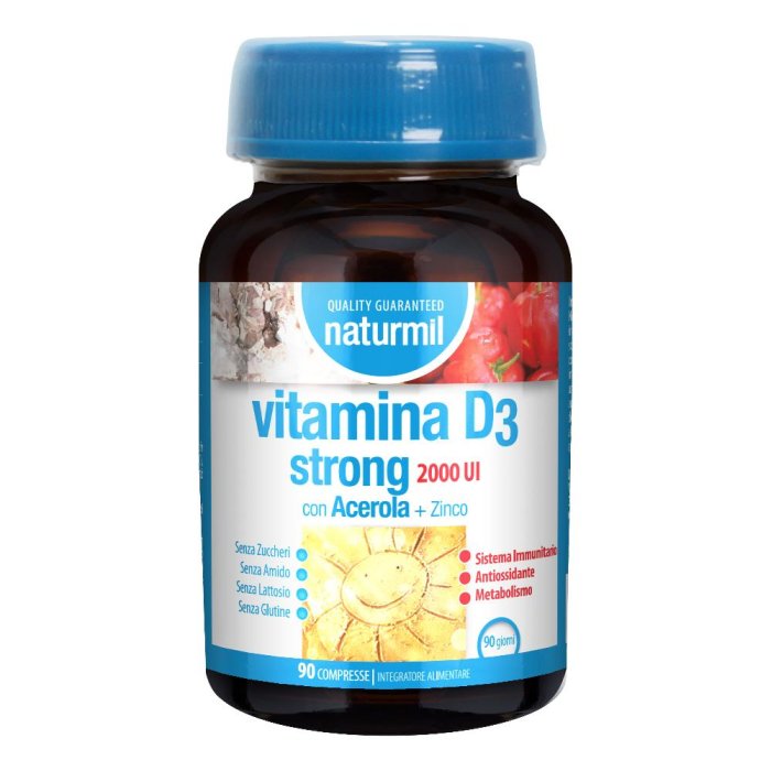 Naturmil Vitamina D3 Strong per Sistema Immunitario 90 Compresse