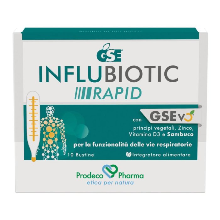 GSE Influbiotic - Rapid Integratore Funzionalità delle Vie Respiratorie 10 Bustine