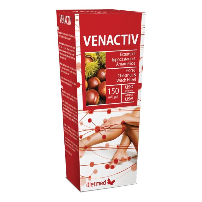 Venactiv Gel Gambe Leggere 150 ml Trattamento Rinfrescante e Defaticante per Benessere di Circolazione e Capillari
