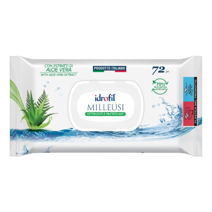 Salviette Milleusi 72 Pezzi Detergenti e Igienizzanti Multiuso per Casa, Ufficio e Viaggio – Salviette Morbide e Resistenti in Confezione Richiudibile