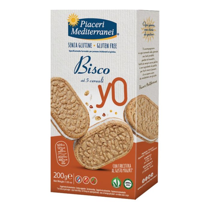 Piaceri Mediterranei Bisco and Yo biscotti ai 5 cereali senza glutine e senza lattosio 200 g