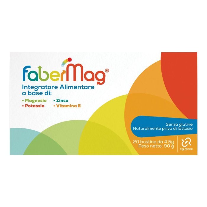 FABERMAG Integratore di Magnesio in 20 Bustine (Bust) Solubili per Stanchezza e Crampi Muscolari