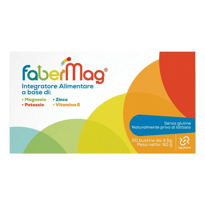 FABERMAG Integratore di Magnesio in 20 Bustine (Bust) Solubili per Stanchezza e Crampi Muscolari