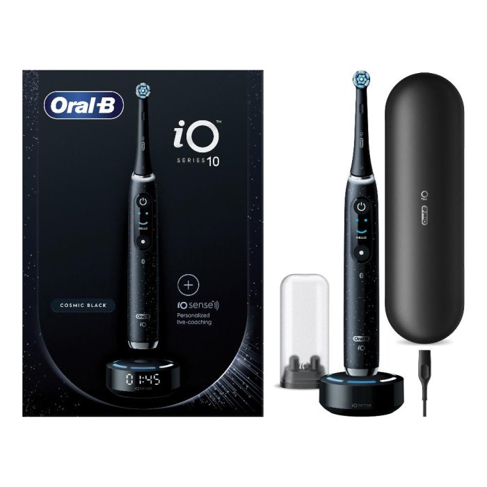 Oral-B iO - 10 Spazzolino Elettrico Ricaricabile Nero con Tecnologia Magnetica