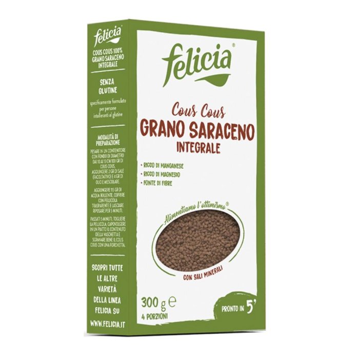 Felicia cous cous grano saraceno integrale 300 g – senza glutine, ricco di fibre