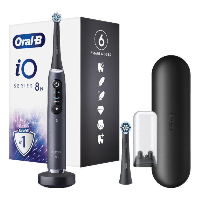 Oral-B iO Series 8 spazzolino elettrico con 2 testine, display a colori e sensore di pressione