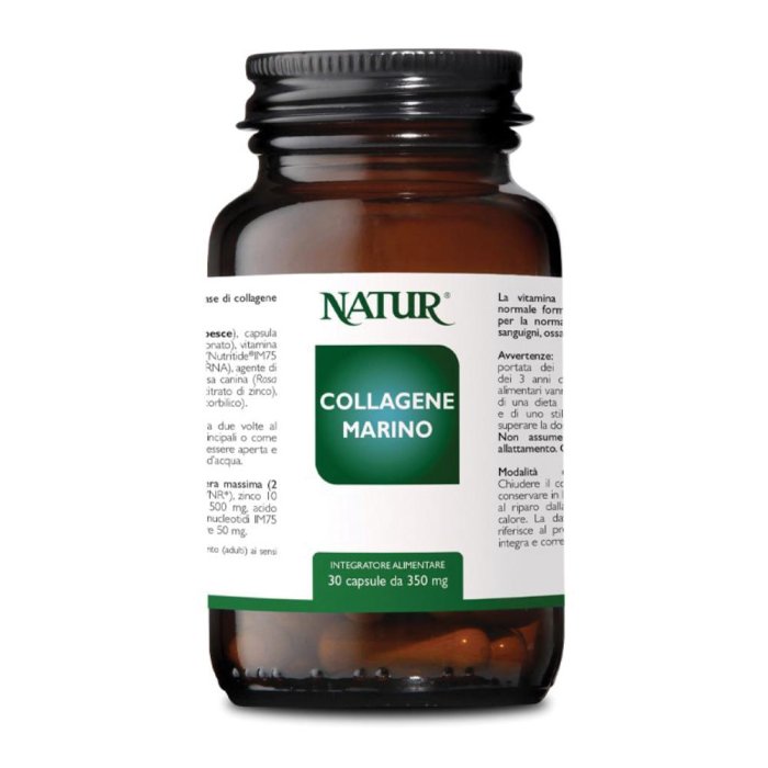 Collagene Marino in Capsule Natur 60 Capsule Integratore Naturale per Pelle Articolazioni e Ossa