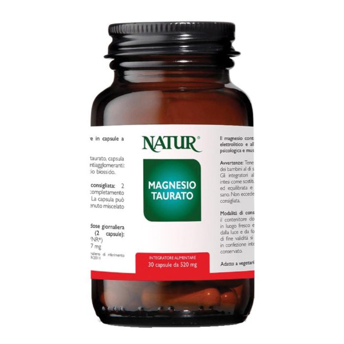 Magnesio Taurato Natur Integratore Alimentare in Capsule – 30 Capsule ad Alta Biodisponibilità