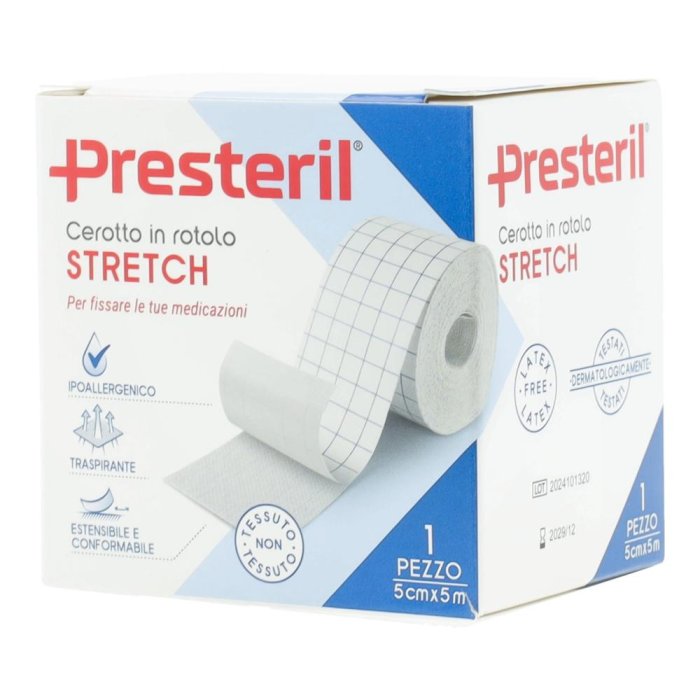 Medipresteril Stretch Cerotto Rocchetto in Rotolo TNT 5cm x 5m 1 rocchetto