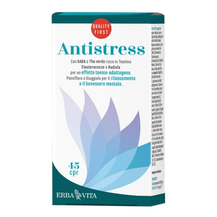 Antistress Erba Vita Integratore Naturale in Compresse 45 Pezzi per Relax e Benessere Mentale