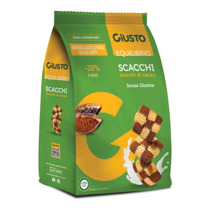 Giusto Senza Glutine - Scacchi Biscotti al Cacao 250g