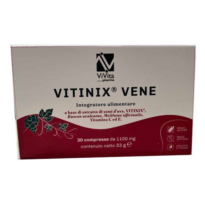 Vitinix Vene 30 Compresse Integratore per Circolazione Venosa e Gambe Pesanti