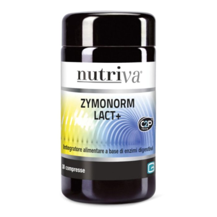 Nutriva Zymonorm Lact+ 30 compresse - integratore con enzimi digestivi e lattasi per intolleranza al lattosio