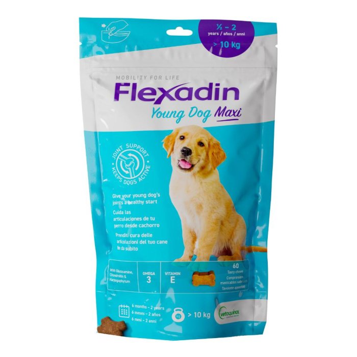 Flexadin Young Maxi 60 tavolette - integratore per articolazioni cuccioli e cani giovani taglia grande