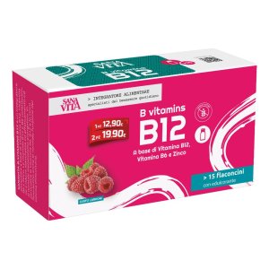 Sanavita Vita B12 Integratore di Vitamina B12 15 Flaconcini – Vitamins per Energia, Stanchezza e Sistema Nervoso