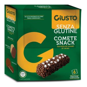 Giusto Senza Glutine Comete Snack Barretta Di Cereali Al Cacao (10gr a pezzo) 120 g