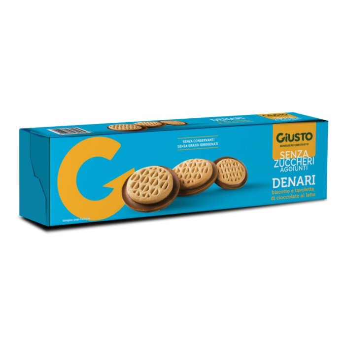 Giusto senza zucchero Denari 120 g - biscotti senza glutine e senza zuccheri aggiunti