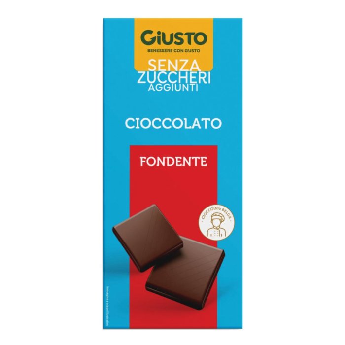 Giusto Senza Zucchero - Tavoletta Cioccolato Fondente 85g