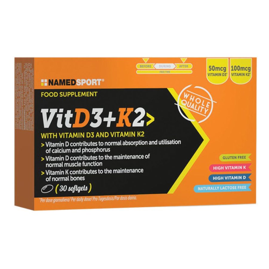 Named Sport VitD3+K2 Integratore Alimentare di Vitamine 30 softgels