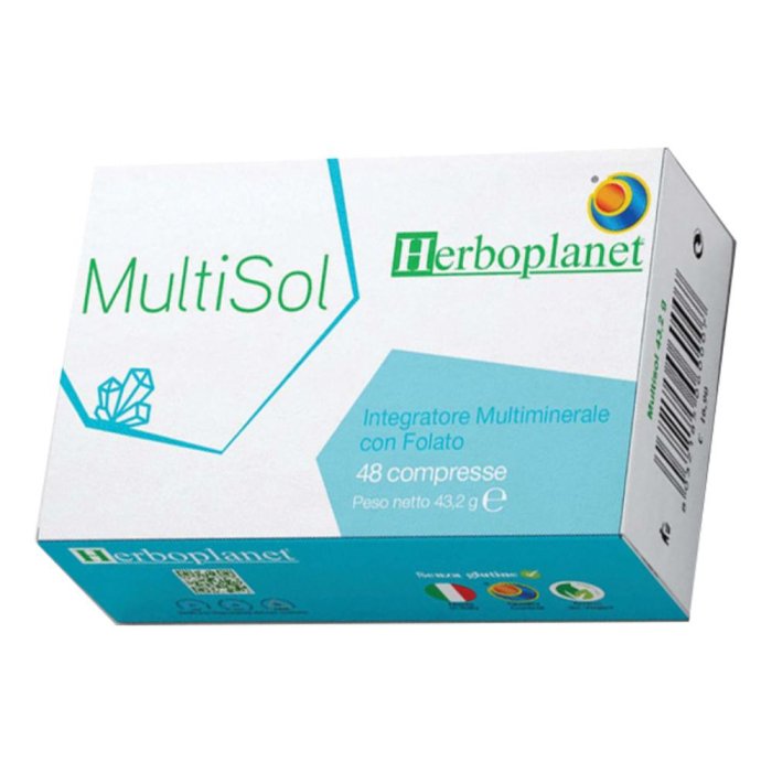 Multisol Integratore Multivitaminico e Multiminerale per Energia e Difese Immunitarie 48 Compresse