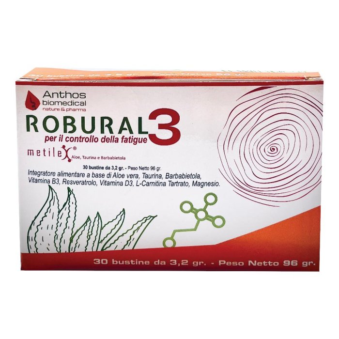Robural 3 Anthos 30 Bustine Integratore Alimentare per Benessere Intestinale e Difese Immunitarie