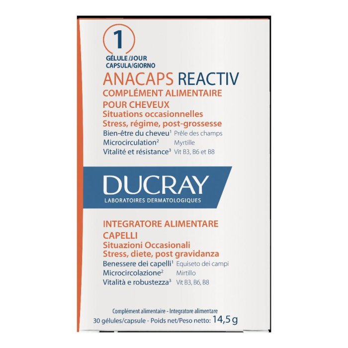 Ducray Anacaps Reactiv Integratore Alimentare Capelli 30 Capsule