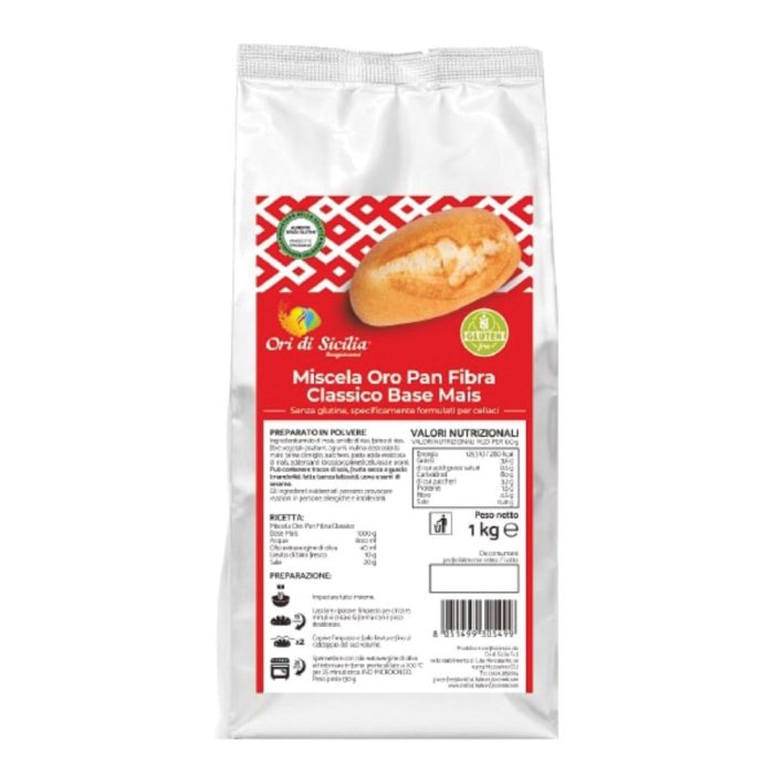 Ori di Sicilia Mix per Pane con Farina di Mais, Preparato per Pane Croccante Siciliano