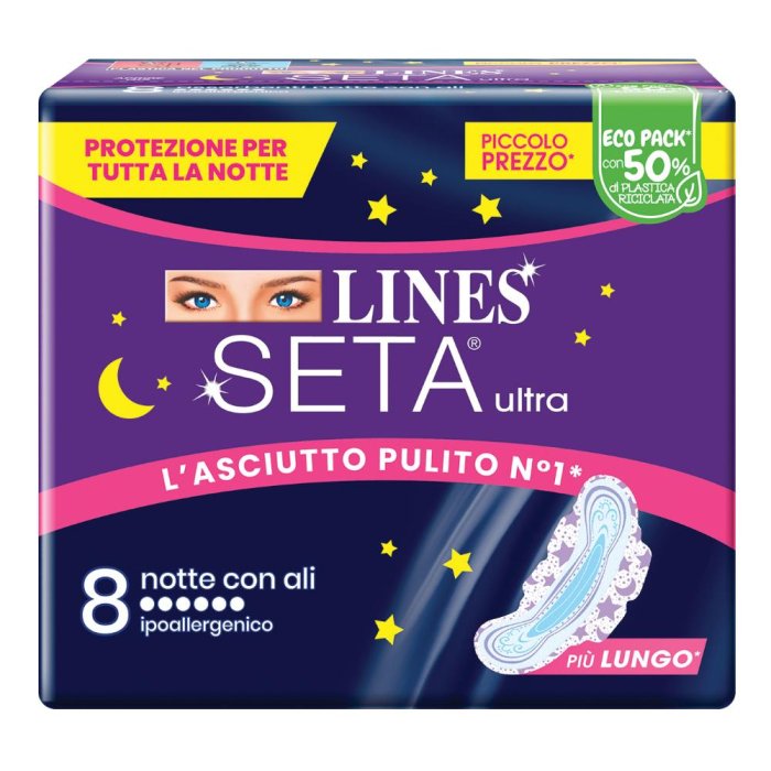 Fater Lines Seta Ultra Assorbenti Notte Dwct 8 Pezzi