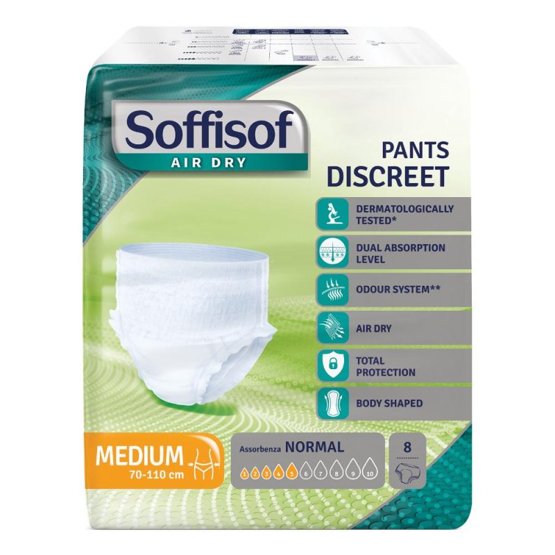 S.i.l.c. Pannolone Soffisof Air Dry Pants Discreet Medium 8 Pezzi