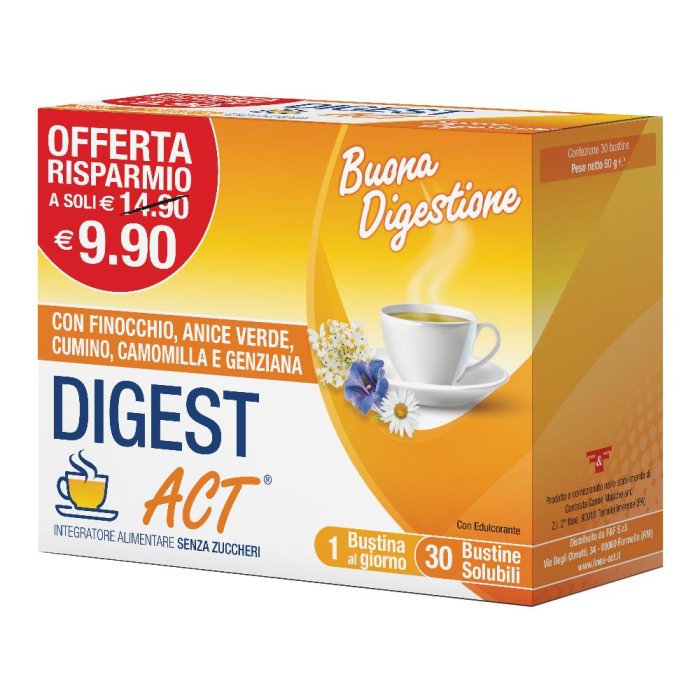 Digest Act Integratore Alimentare Regolarità E Digestione Confezione 30 Bustine