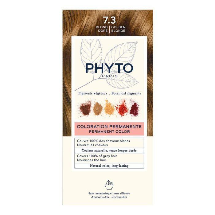 Phyto Phytocolor 7.3 Biondo Dorato Colorazione Permanente per Capelli con Attivi Vegetali