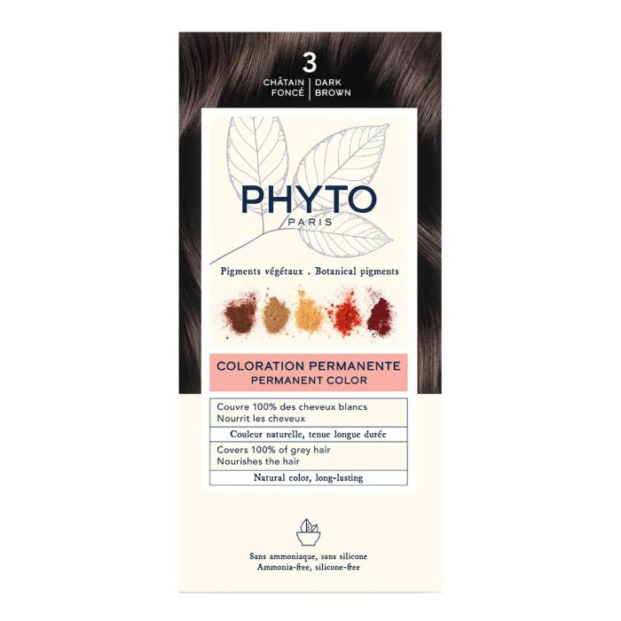 Phyto Phytocolor 3 Castano Scuro Colorazione Permanente Naturale per Capelli