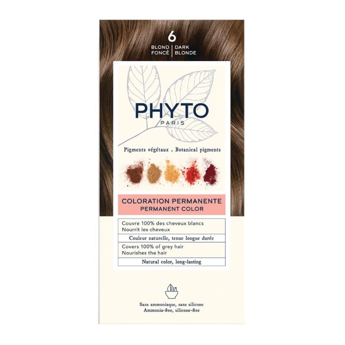 PhytoColor 6 Biondo Scuro Tinta per Capelli Naturale Senza Ammoniaca | Colorazione Lunga Durata Phyto