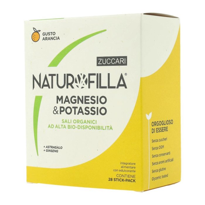 Naturofilla Magnesio e Potassio Integratore Alimentare in Stick 28 Bustine per Stanchezza Muscolare e Crampi