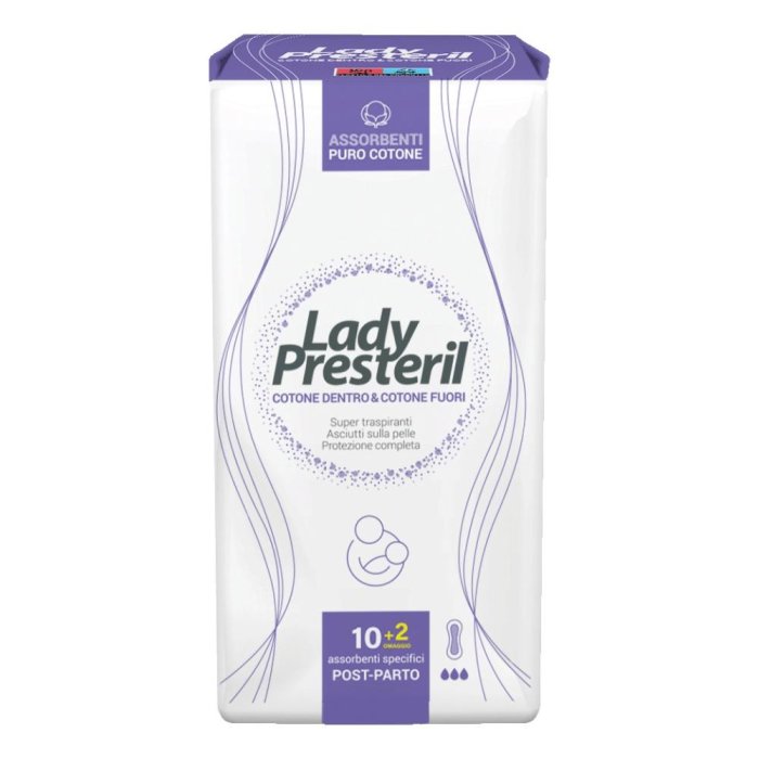 Lady Presteril Assorbente Post Parto 12 assorbenti