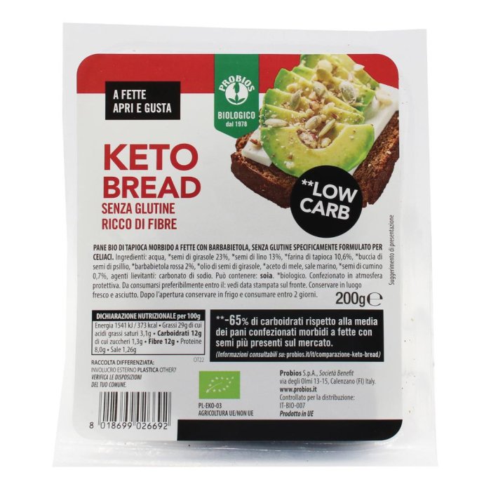 Probios keto bread pane senza glutine 200 g