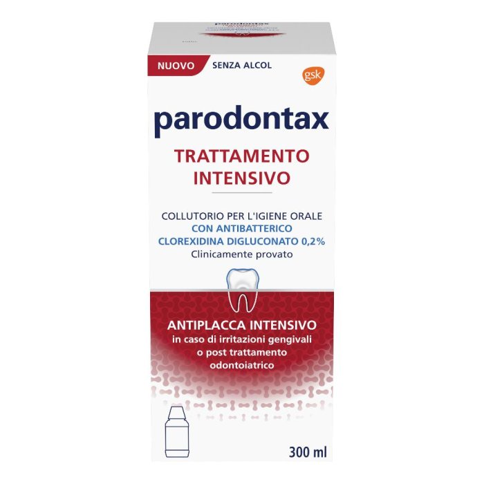 Parodontax Collutorio Clorexidina 0,20% Trattamento Intensivo Antibatterico/Antiplacca No Alcol 300ml