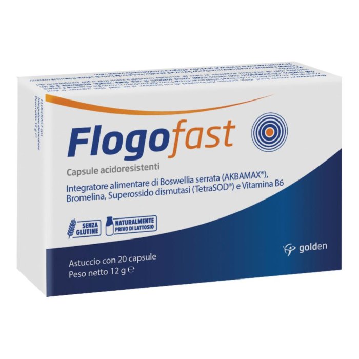 Flogofast 20 Capsule cps Integratore Alimentare per il Benessere di Articolazioni e Tessuti con Azione Drenante e Lenitiva