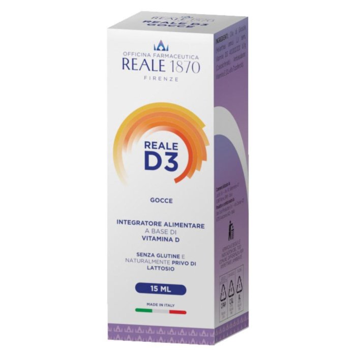 Reale D3 Gtt Gocce Orali 15 ml Integratore di Vitamina D3 per Sistema Immunitario e Ossa Caisse