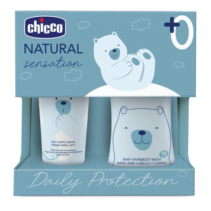 Chicco Natural Sensation - Baby Set Cofanetto Bagnoshampoo 200 ml + Pasta Lenitiva 100 ml