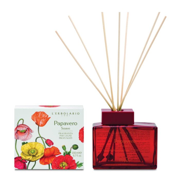 L’Erbolario Papavero Soave Fragranza per Legni Profumati Diffusore Ambiente per Casa e Studio