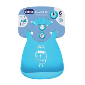 Chicco - Bavaglino Silicone Azzurro Confezione 1 Pezzo