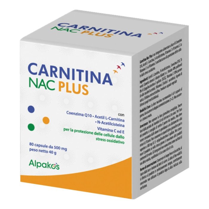 Integratore Alimentare Carnitina e N-Acetilcisteina Plus 80 Capsule – Supporto Energia, Metabolismo dei Grassi e Azione Detox